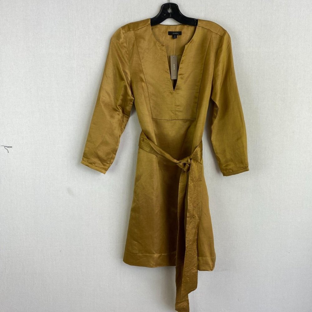J.CREW Gold Linen and Cupro Blend Dress NWT